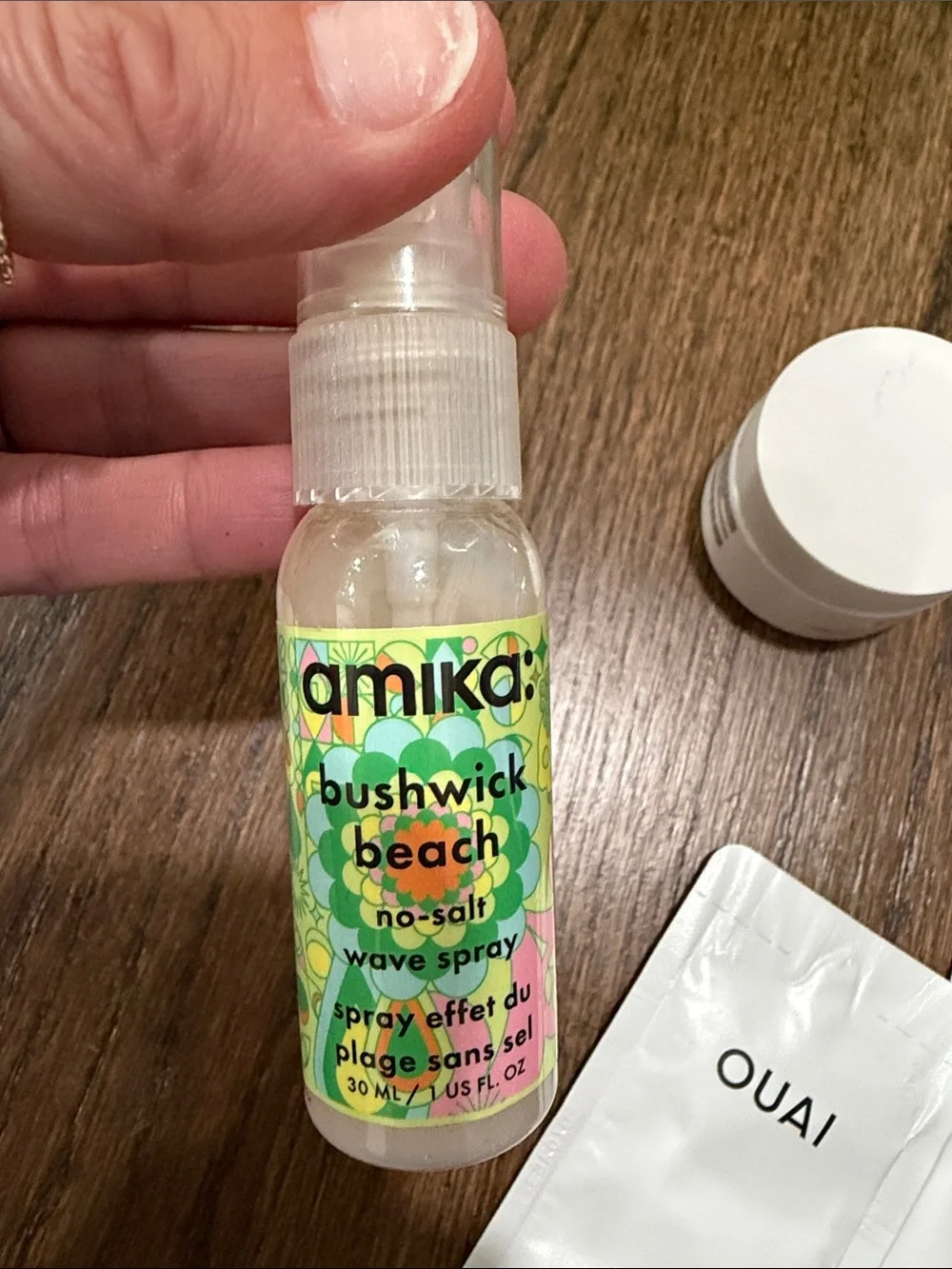 Hair treatment-Amika Strength Repair Shampoo/Conditioner, beach wave spray, Ouai